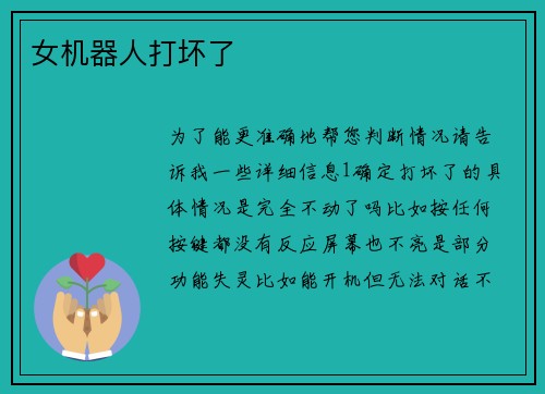 女机器人打坏了